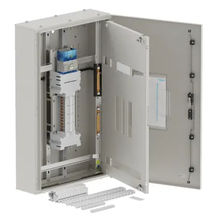 DB, apex+, 24Pole, 160A Isolator 2x8 Mod+26 Mod, grey,1000x600x200mm