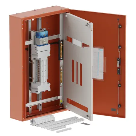 DB, apex+, 24Pole,160A Isolator 2x8 Mod+26 Mod,orange,1000x600x200mm