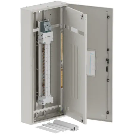 DB, apex+, 42/24Pole,160A MCCB Twin, 8 Modules, grey, 1400x600x200mm