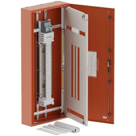 DB, apex+, 42/24Pole,200A MCCB Twin, 8 Modules, orange, 1400x600x200mm