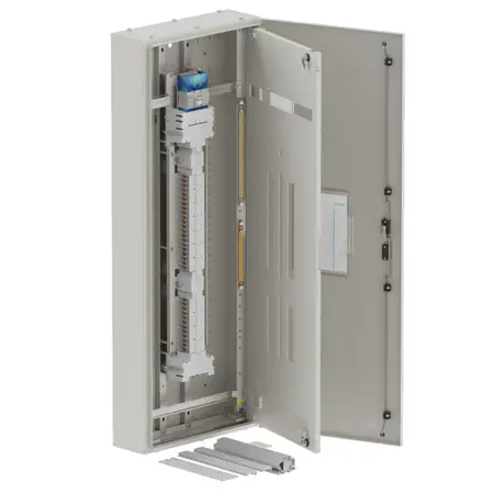 DB, apex+, 42/24Pole, Meter,250A Isolator Twin, 8 Modules, grey, 1600x600x200mm
