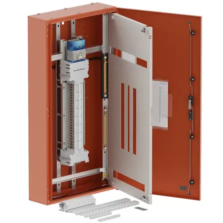 DB, apex+, 48Pole,160A Isolator 2x8 Mod+26 Mod,orange,1200x600x200mm