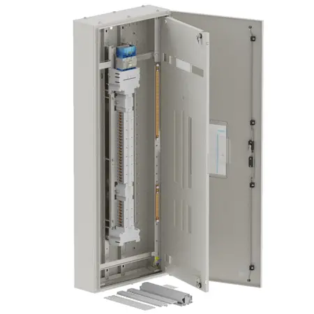 DB, apex+, 48/18Pole, Meter,250A Isolator Twin, 8 Modules, grey, 1600x600x200mm