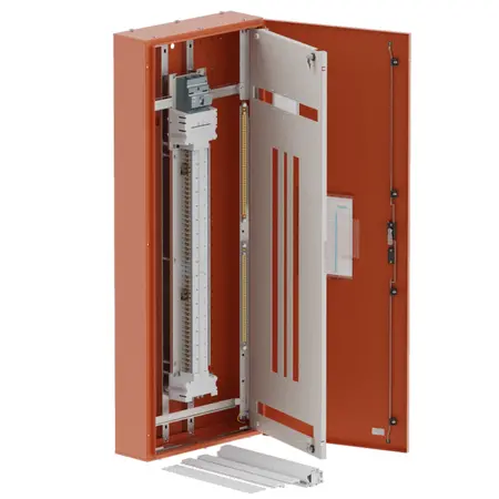 DB, apex+, 48/42Pole,200A MCCB Twin, 8 Modules, orange, 1600x600x200mm