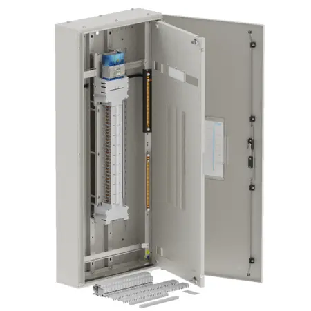 Single chassis, apex+, 60Pole,160A Isolator 2x 6Mod+26 Mod, grey, 1400x600x200mm