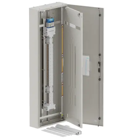 DB, apex+, 72/18Pole, Meter,250A Isolator Twin, 8 Modules, grey, 1800x600x200mm