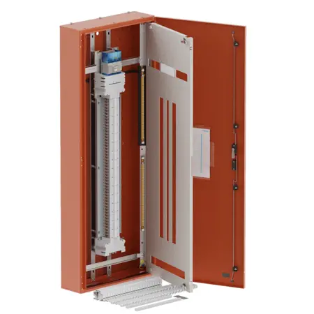 Single chassis, apex+, 96Pole,250A Isolator 2x6 Mod+26 Mod,orange,1600x600x200mm