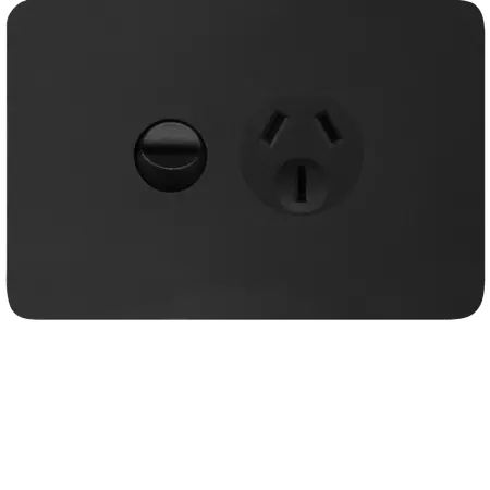 Allure  Single GPO 20A Matt Black