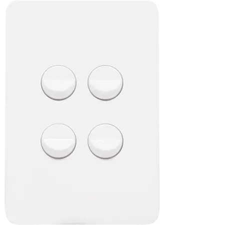 Allure 4 Gang Switch Plate cw mechs MW