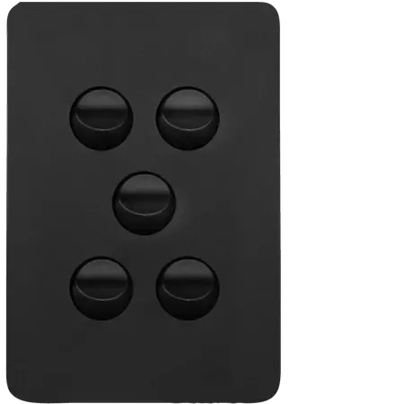 Allure 5 Gang Switch Plate cw mechs MB