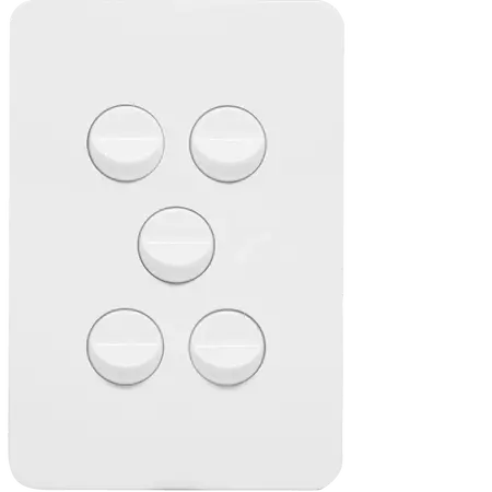 Allure 5 Gang Switch Plate cw mechs MW