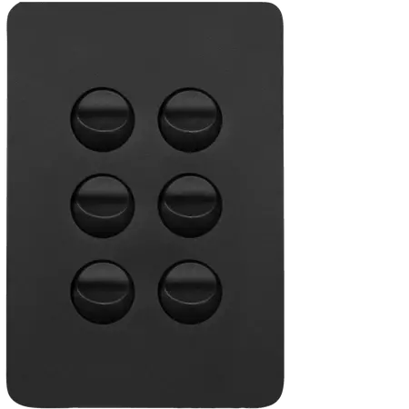 Allure 6 Gang Switch Plate cw mechs MB
