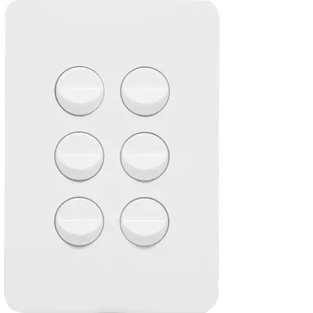 Allure 6 Gang Switch Plate cw mechs MW