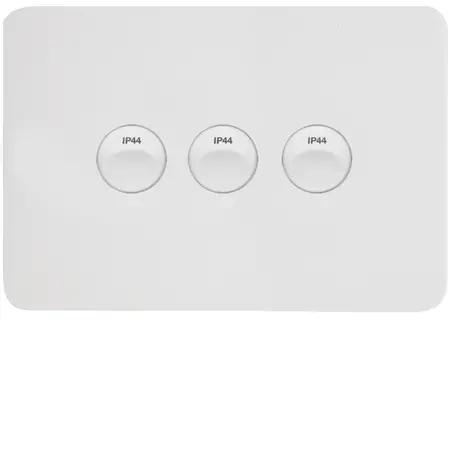 Allure 3 Gang IP44 Plate Horiz MW