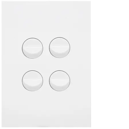 FIN 4 Gang Switch Plate cw mechs MW
