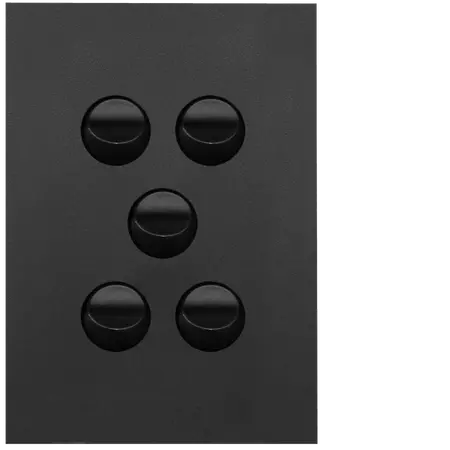 FIN 5 Gang Switch Plate cw mechs MB