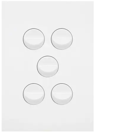 FIN 5 Gang Switch Plate cw mechs MW
