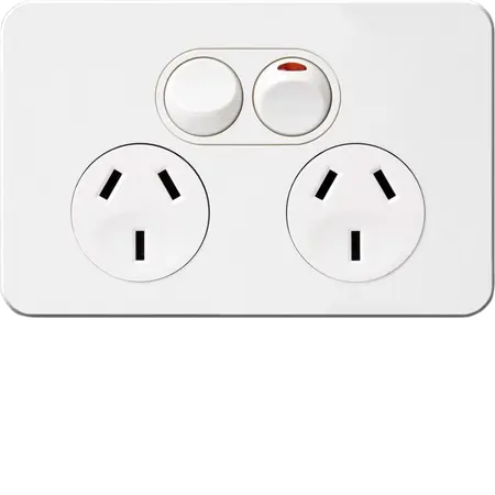 Silhouette 10A twin socket Horz+ shutter