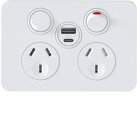 SIL. Twin Socket  + USB A+C  MW
