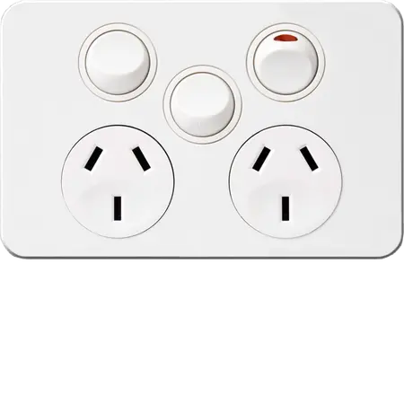 Silhouette 10A twin socket Horz + mech