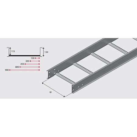 N3L300H NEMA 3 Cable Ladder HDG
