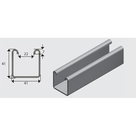E1000 41x41mm Channel/Strut HDG