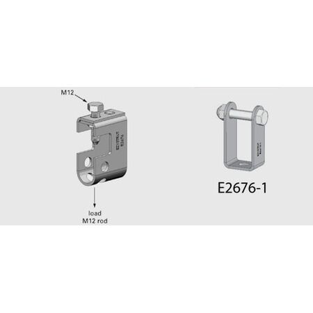 E2676 Folded Beam Clamp for M12 Threaded Rod HDG