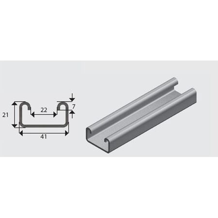 E3300 41x21mm Channel/Strut HDG