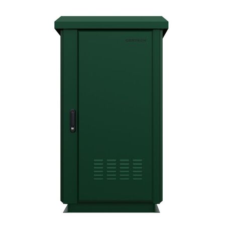 CERTECH 24RU 600mm Deep Outdoor Freestanding Cabinet. IP45 Rated, Forest Green **Made to Order**