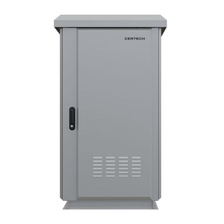 CERTECH 24RU 600mm Deep Outdoor Freestanding Cabinet. IP45 Rated, Grey