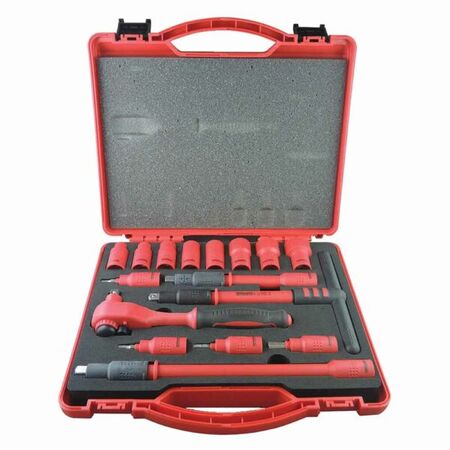 Socket Set 3/8″ 16 Piece 1000V VDE – Wattmaster [ TOOL-W-WATVDE38SWS-16 ]