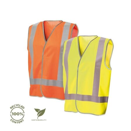 Recycled Hi-Vis Safety Vest with Reflective Tape – Frontier [ VEST-F-FRDNRVEST-Y-XL ]
