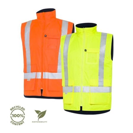 Recycled H Taped Hi-Vis Reversible Vest – WS Workwear [ VEST-W-WS9785860-Y-L ]