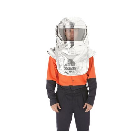 Aluminised Aramid Hood with Clear Visor – Glo-Safe [ FURN-HOOD-GS ]