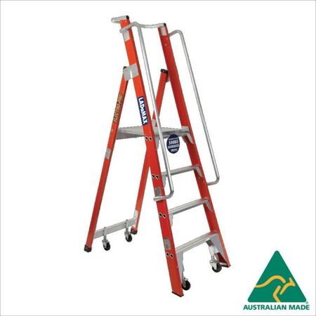 Fibreglass Mobile Warehouse Ladder – Ladamax [ LADDER-FSM7-4 ]