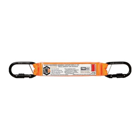 Absorber 450mm with 2 Screw Gate Karabiners – Linq [ LANYARD-L-ABS ]