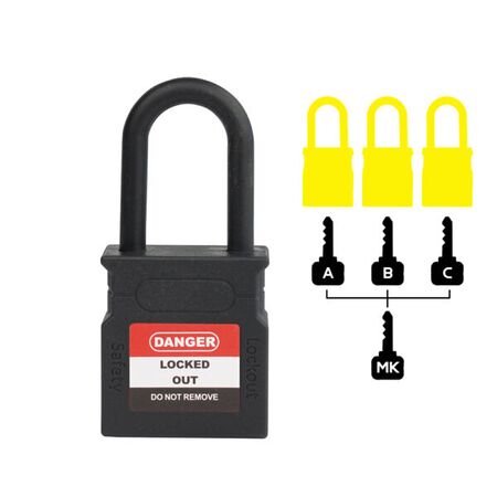 Padlock Dielectric Shank 38mm – Volt Safety [ LOCKOUT-LOCK-NBK-KD+MK ]