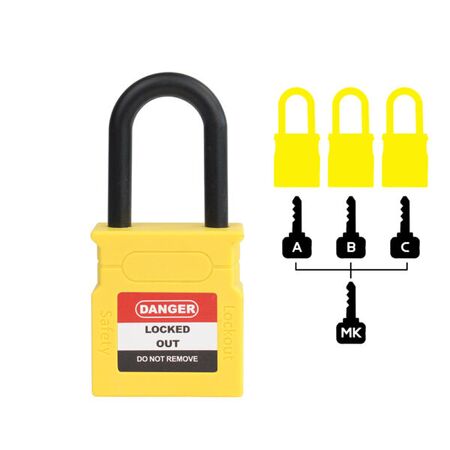 Padlock Dielectric Shank 38mm – Volt Safety [ LOCKOUT-LOCK-NY-KD+MK ]