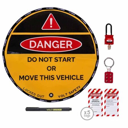 60cm Steering Wheel Lockout Cover Kit – Volt Safety [ LOCKOUT-SW-60-K ]