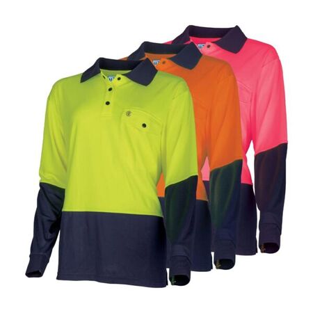 Womens Recycled Long Sleeve Hi-vis Polo Shirt – Bool [ POLO-B-TSW2425-YN-22 ]