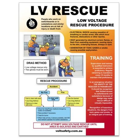 Low Voltage Rescue Poster – Volt Safety [ SIGN-LVR ]