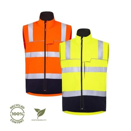Recycled Two Tone Hi-Vis Softshell Vest – Mack [ VEST-M-MKXEV0002-YN-6XL ]