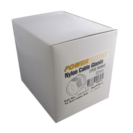 CABLE GLANDS 32mm CAP 18-25mm POWERFORCE (12 PER BOX)