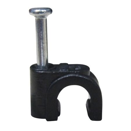 CABLE CLIP, BLACK PLASTIC, FOR TV COAXIAL (RG59/RG62) [100]