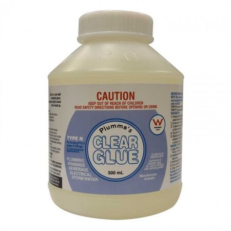 SOLVENT CEMENT TYPE N 500ml PLUMMAS CLEAR, PVC
