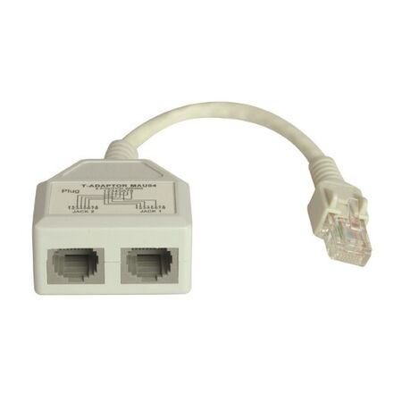 CAT5E VOICE/DATA SPLITTER 8P8C PLUG TO 2 x JACKS
