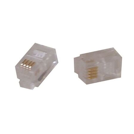 RJ MODULAR PLUG [10] PACK 4P4C FLAT MULTISTRAND