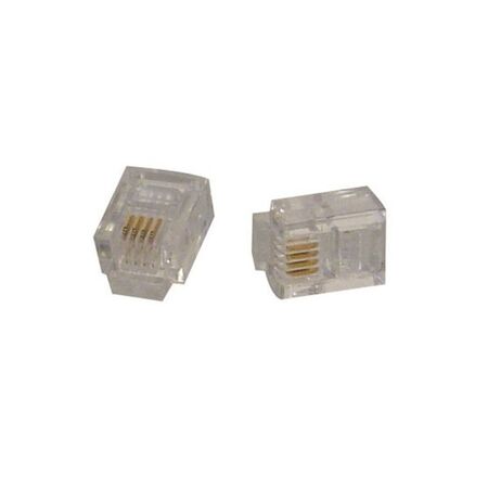 RJ MODULAR PLUG [10] PACK 6P4C FLAT MULTISTRAND