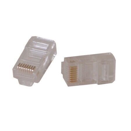 RJ MODULAR PLUG [100] PACK 8P8C ROUND MULTISTRAND