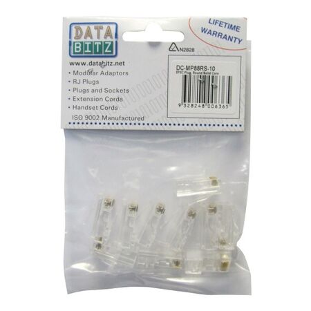 RJ MODULAR PLUG [10] PACK 8P8C ROUND SOLID CORE